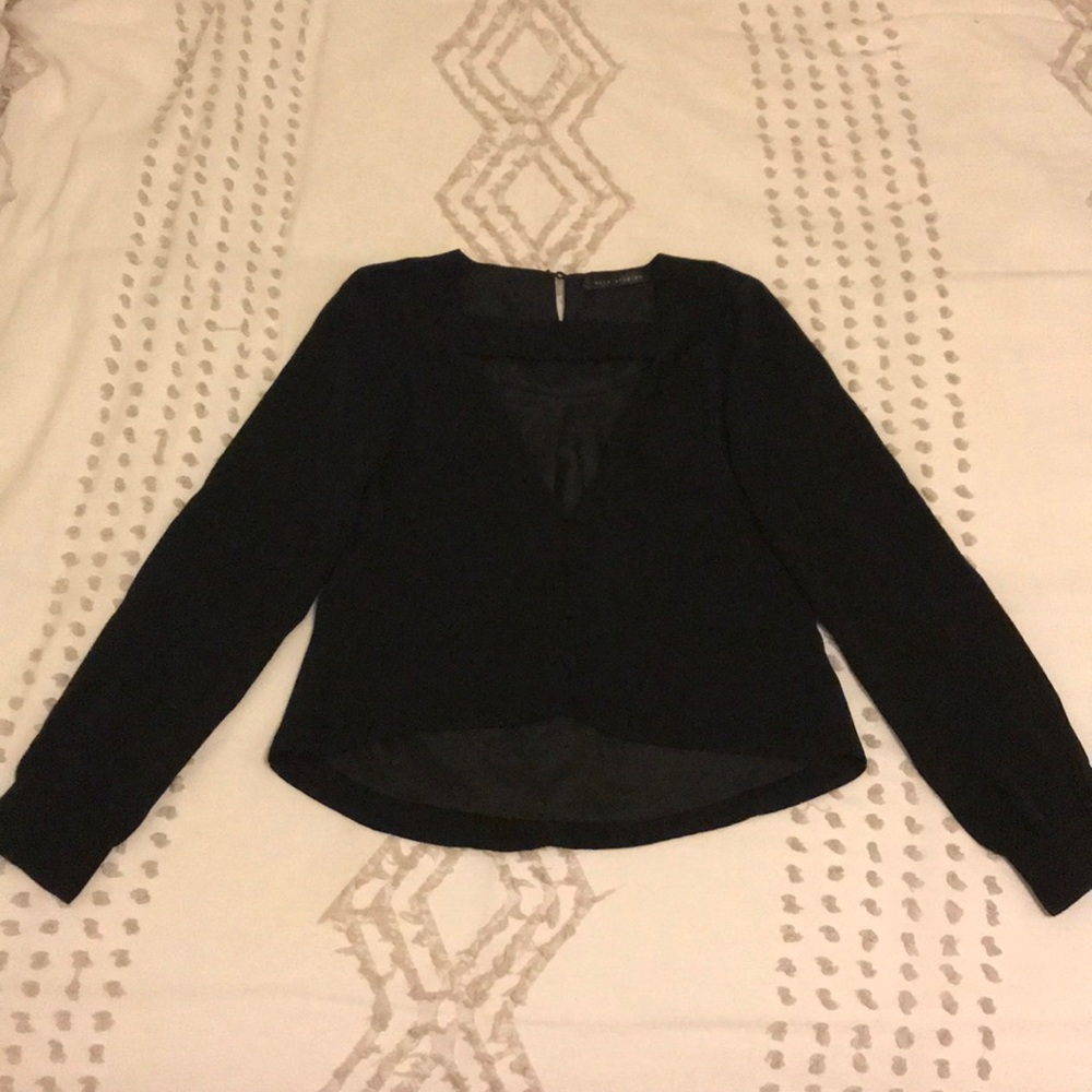 Black crop-ish long sleeve going out shirt